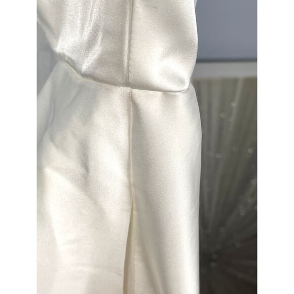 Sau Lee Heidi Strapless Pleated Bridal Wedding White Maxi Gown Size 0 - Picture 9 of 11